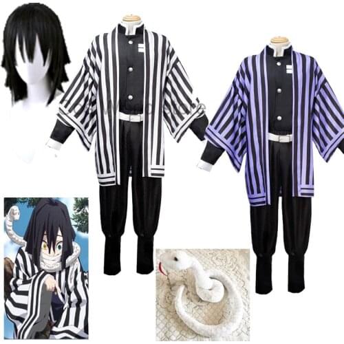 Anime Demon Slayer Iguro Obanai Cosplay Costume Kimetsu No Yaiba Kochou Shinobu Uniform Suit Wig Snake Prop Costume Halloween