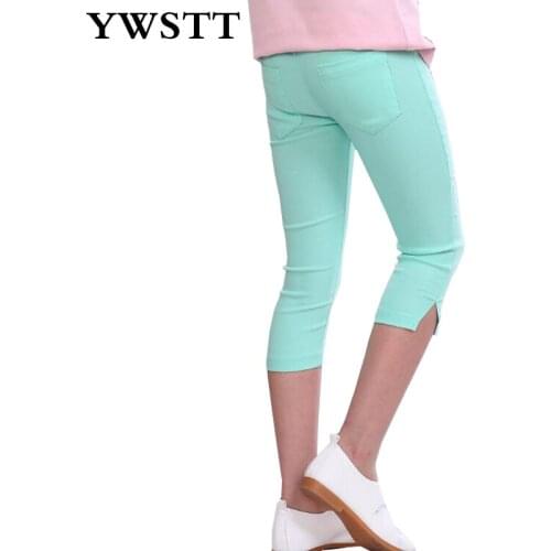 Summer 2018 New Panty Girls Leggings Open Fork Points Pencil Pants Children Pants Candy Colored Pencil Girls Leggings Cotton