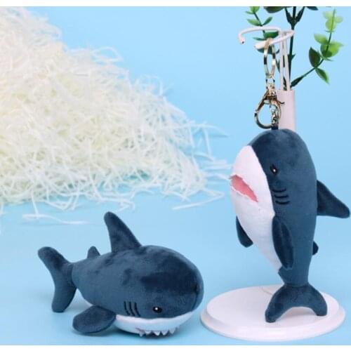 Kawaii doll Plush keychain cartoon Shark Key chain bag Pendant Key ring Holder Handbag Charm toy for children Trinket Gift bt21