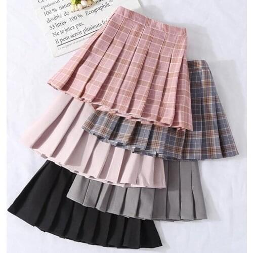 Fashion girls Skirt Preppy Style Plaid Skirts Chic Student Pleated Skirt Harajuku JK Uniforms Ladies Girls Dance Skirts