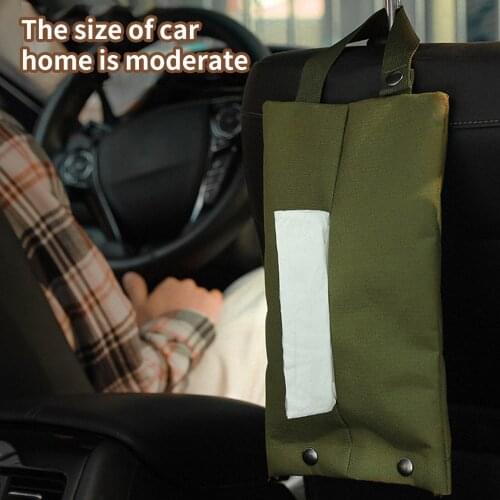 Nylon Tissue Box Car Paper Napkin Hanging Or Laid Flat Office Home Outdoor Portable Tissue Holder Bag Draw Paper Storage Holder
