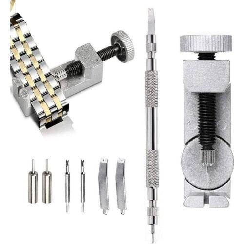 New 9Pcs/Set Metal Adjustable Watch Band Link Remover Pin Wrist Strap Repair Tool