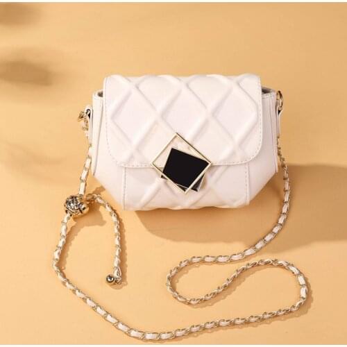 Solid Color Flap Square Crossbody Bags for Women PU Leather Chain Designer Handbags Ladies Luxury Small Shoulder Bag KL1158