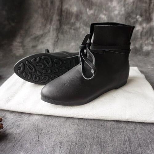 Careaymade-Self made autumn new pointed Martin boots womens Retro literature real leather soft sole comfortable single boots