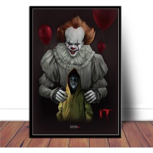Poster IT Horror Movie Stephen King Pennywise Posters and Prints Canvas Painting Wall Art Picture for Living Room Home Decor