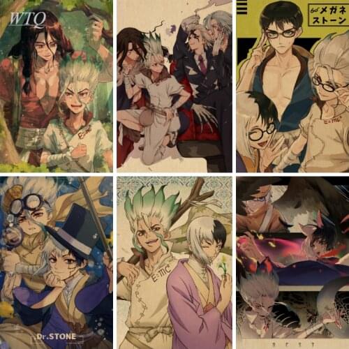 Dr. Stone Anime Posters Retro Poster Home Decor Wall Decor Poster Canvas Painting Wall Art Photos for Childrens Room Decor