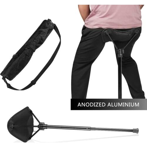 Seat Stick Telescopic Stool Adjustable Seat Folding Stool Folding Stick Chair Extended Seat Camping Stool Fishing Outdoor