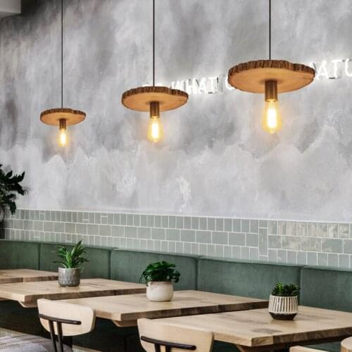 Modern Simple Pendant Lamp Nordic Creative Bar Counter Wooden led Pendant Light Shop Dining Room Retro single Head Hanging Lamp