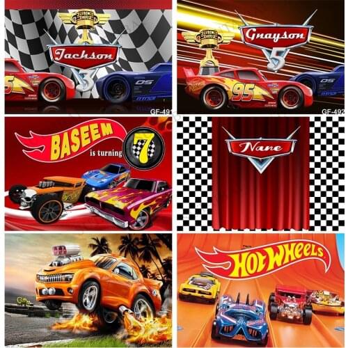 Sports Photo Background Monster Truck Hotwheels Race Car Baby Birthday Party Backdrop Photophone Vinyl Photocall Decor