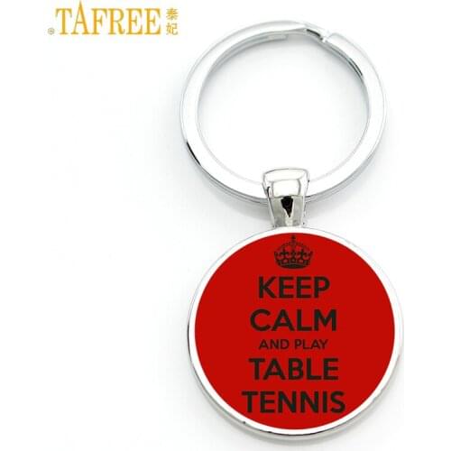 TAFREE Brand men women jewelry fashion Love Table Tennis keychain new pingpong fans gifts key chain ring for sports lover SP330
