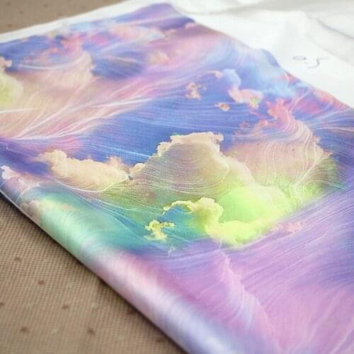 FYS-Clouds 1meters Silk Feeling Fabric Gambiered Guangdong Gauze Chinese Cheongsam Qipao Fabric For Women Handbag DIY Fabrics