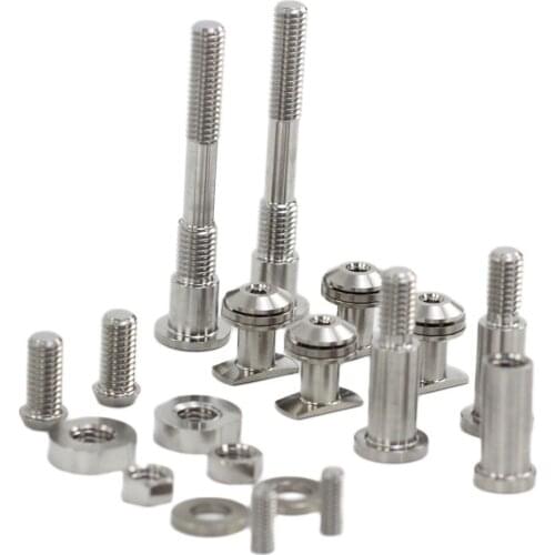 Bike 2018 Caliper Clip + Brake Pad Bolts Titanium Alloy Full Set Screws Nuts For Brompton Folding Bike 39g-Set Brompton Part