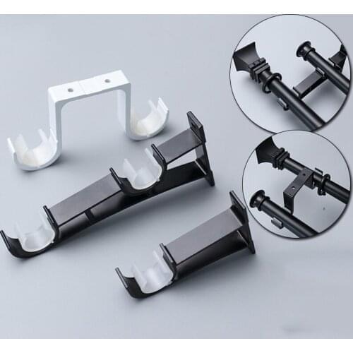 1pc Multi Style Aluminium Alloy Curtain Rod Holders Double Single Curtain Rod Shelf Fixed Base Home Decoration Hardware Supplies