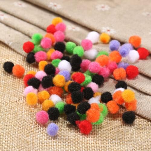 100/500Pcs Assorted 8mm Multicolor Soft Fluffy Pompoms Pom-pom Balls Kids Kindergarten DIY Art Craft Garment Ornaments Handcraft