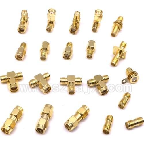 21pcs SMA to SMA RF Coaxial Adapter Panel Mount with Nut Bulkhead Handle Solder Post Jack Connector For WIFI Antenna / FPV Drone