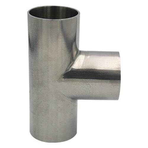 38mm OD 304 Stainless Steel Sanitary Weld Tee Connector Pipe Fitting For Water Oil Gas