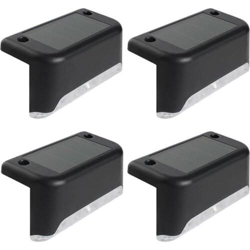 4pcs LED Solar Stair Lamp Waterproof Outdoor Garden Pathway Yard Patio Stairs Steps Fence Lamps IP65 Solar Night Light