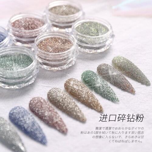 8 Colors Sparkling Diamond Powder Nail Art Glitter Sequined Diamond Effectcolorful Diamond Powder Nail Art Decorations