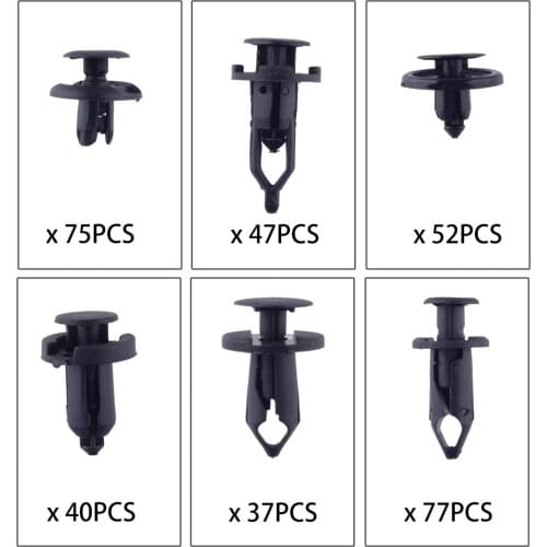 91503-SZ5003 328pcs Car Bumper Fender Liner Push In Retainer Clips Rivets Fastener Pins Assortment with 2 Tools Fit For GM Honda