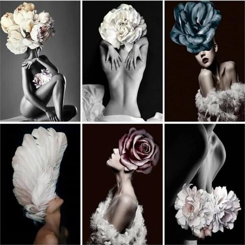 Diamond Painting 5D Diamond Embroidery Black And White Portrait Sexy Woman Cross Stitch Rhinestone Mosaic Wall Home Decoration