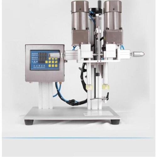 Automatic Desktop Liquid Soap Shampoo Plastic Glass Bottle Duckbill Screw Cover Capping Commercial Packing Machine