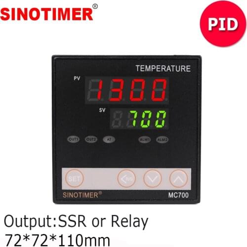 Digital PID Temperature Controller Universal Relay SSR Output K Thermocouple PT100 Input Heating or Cooling with Alarm MC700