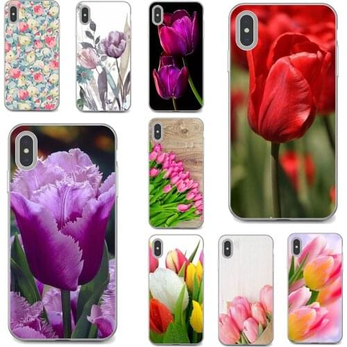 For Huawei P30 P40 P20 P7 P8 P9 P10 Lite Plus Pro 2015 2016 2017 Mini Cell Phone Case Blue-Spring-Colorful-Tulips