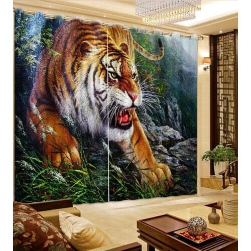 Nature curtain bedroom curtain styles tiger photo print curtains curtain styles for bedrooms home and decor