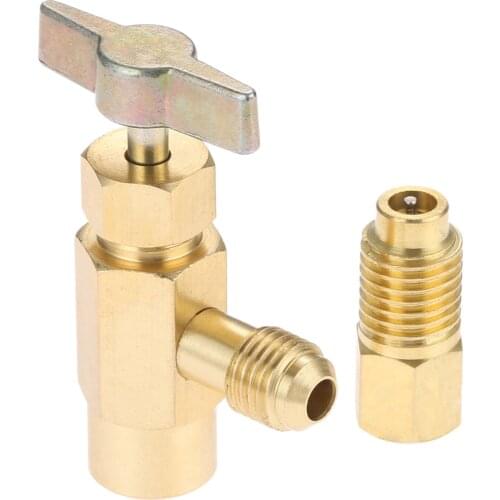 Yetaha R134a Can Tap Dispenser 1/2 Refrigerant Bottle Opener Thread 1/4 x 1/2 Adapter Thread For Use With Self-Sealing Cans