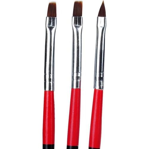 3pcs Professional Manicure UV Gel Brush Pen Transparent Acrylic Nail Art Painting Drawing Brush Phototherapy Tool