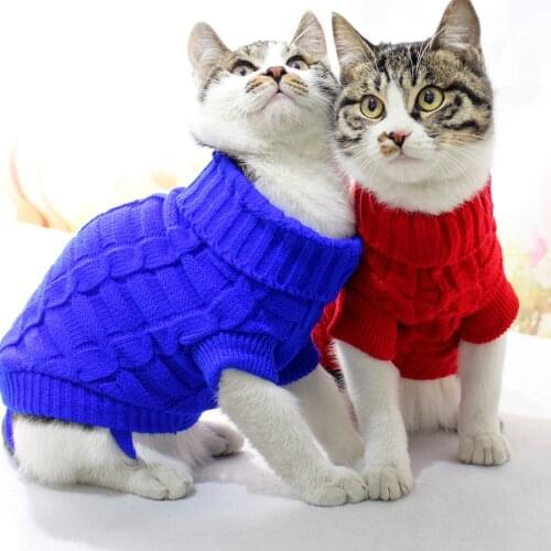 Concise Pet Cat Clothes Sweater for Cats Winter Warm Cat Costume Clothing Katten Kedi Coat Mascoats Gato Ropa Para Gatos Product
