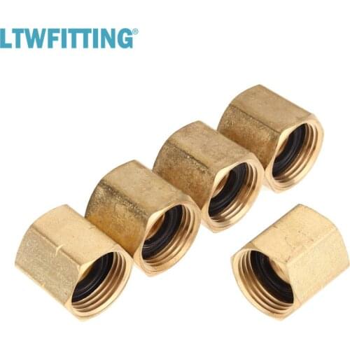 LTWFITTING 3/4" FHT x 3/4" FIP Hex Brass Hose Adapter, Brass Garden Hose Fitting