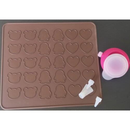 Mac 2PC/SET Dessert Decorating Tips Cream Squeezing Nozzle Tool Set+Holes Macaron Silicone Mat Cake Decorating Tools Cake Mold