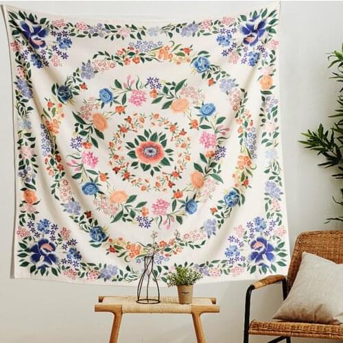 Mandala Floral Tapestry Flower Garland Wall Tapestry Boho India Bohemia Psychedelic Hippie Home Decor Wall Cloth Tapestries