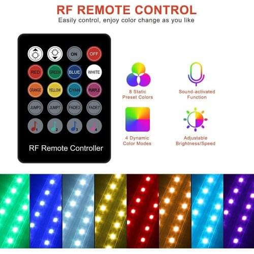 Mayitr Car Interior Footwell Floor Decor Atmosphere Light RGB LED Car Footwell Lamp Colorful Atmosphere Light Strip APP Control