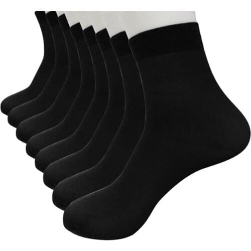 4 Pairs Socks Bamboo Fiber Ultra-Thin Elastic Silky Short Silk Stockings Men Socks Breathable Sports Solid Color Sock Sноски