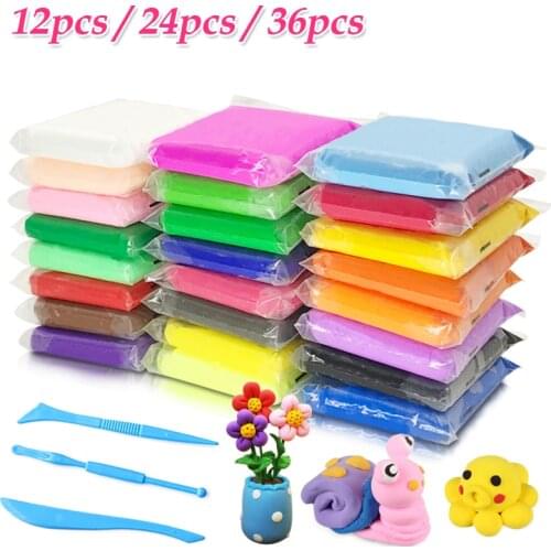 12/24/36pcs/lot Playdough Baby Care Air Drying Handprint Footprint Imprimt Kid Casting DIY Tool Soft Plasticine Toy Polymer Clay