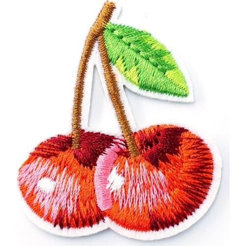 Cherry Size:4.0x4.9cm DIY Cloth Badges Mend Decorate Iron On Patch Clothes Apparel Sewing Decoration Applique Sew On Patches
