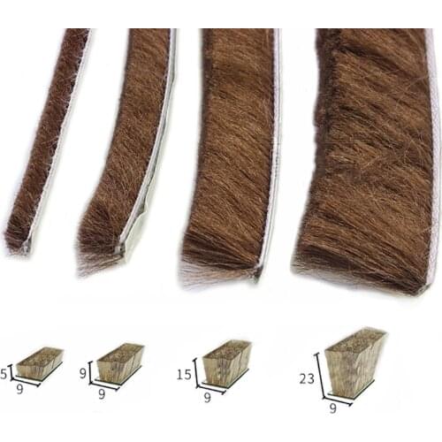 Self Adhesive Draught Excluder Brush Pile Windows Doors Draft Proof Seal 9x5mm 9x9mm 9x15mm 9x23mm Gray/Brown/White