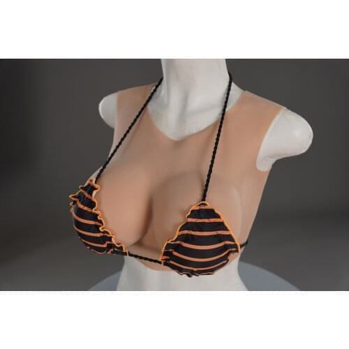 2G Upgrade Round Collar Neck Fake Artificial Boob Realistic Silicone Breast Forms Crossdresser Shemale Transgender Drag Queen