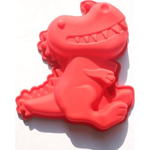 Dinosaur Silicone Molds Cake Decorating Tools Soap Jelly Moulds Kitchen Pastry Baking Tool DIY Large Cute Dino Molds red