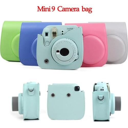 Fujifilm Instax instant Mini 9 8 PU Leather Camera bag Shoulder Strap Camera Protector Cover Case for instant mini 9 8 camera