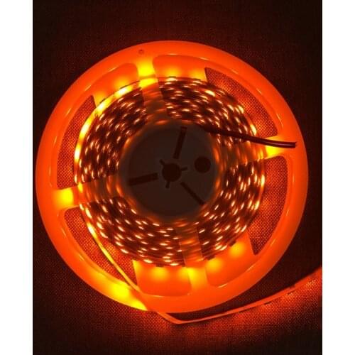 Super bright 16.4ft 5M/Reel 300 LEDs 5050 SMD Strip Flexible Light 60leds/Meter NON-Waterproof Car Auto 12V DC WHITE PCB- ORANGE