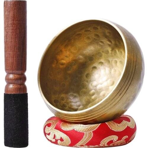 Tibetan Singing Bowl Set with New Dual End Stroker Cushion for Meditation Yoga Spiritual Healing Mindfulness Heart Peace
