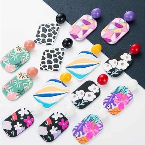 2021 Statement Acrylic Flower Drop Earrings For Women Vintage Resin Pink Irregular Dangle Earring Brincos Wedding Jewelry