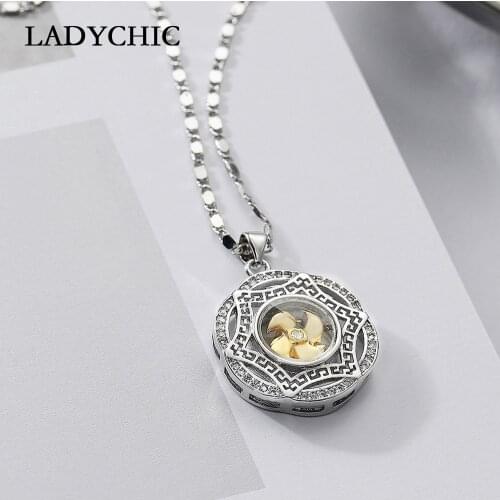 LADYCHIC Vintage Windmill Pendant Necklace for Women Flower Element Personality Fashion Hollow Necklace Jewelry Wholesale LN1304
