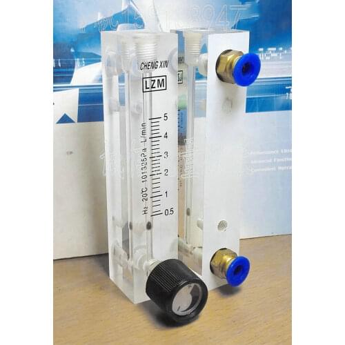 0.1-1 0.3-0.3 0.5-5 1-10 2-20 2-25LPM LZM-8M Adjustable Panel H2 Rotameter With Valve Push In Fit 6 OD Tube