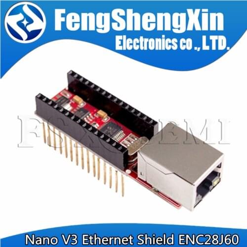 1pcs New Nano V3 Ethernet Shield ENC28J60 Microchip HR911105A Ethernet Webserver Board Module for Arduino Nano 3.0