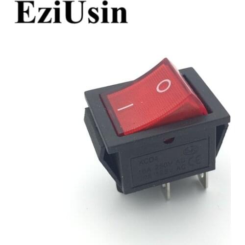 1pcs On-Off KCD4-201 4Pin 6Pin Black Red Green Boat Car Rocker Switch 6A 250V 10A 125V AC Button On-Off-On KCD4-202 31*25mm