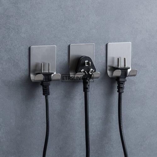 100pcs Stainless Steel Hook Self Adhesive Wall Door Holder Hanger For Bathroom Door Hooks For Hanging